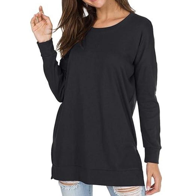 New All-match Long-sleeved T-shirt Solid Color Round Neck Casual Top Women's Autumn Bottoming Long-sleeved Underwear DB3007