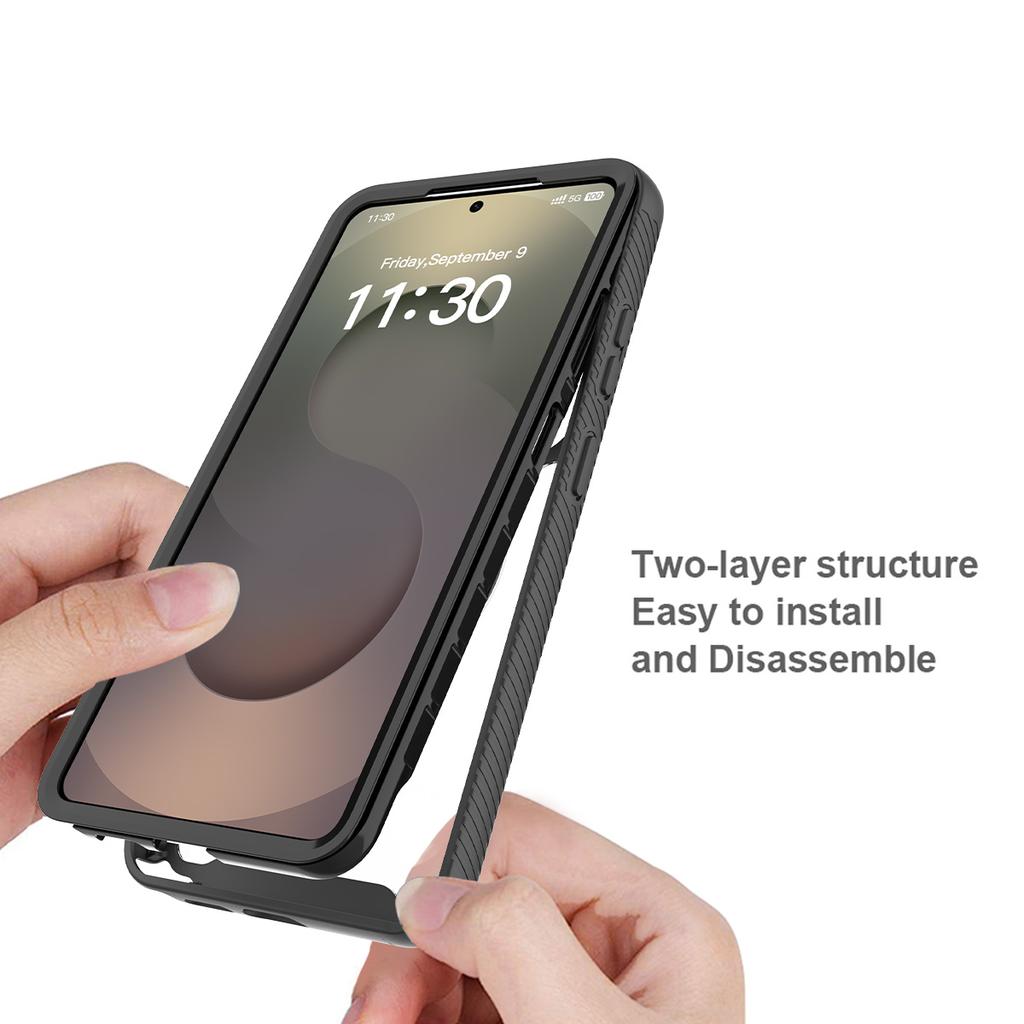 Defend Hybrid Armor Clear Case For Samsung S26 S25 Edge S24 S23 Ultra Plus FE A57 A37 A17 A07 Double-Sided Drop Protection Cover