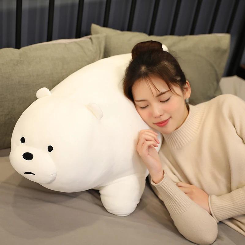 We Bare Bears Plüschtiere: Ultraweiche Riesenbär Kuschelkissen | Niedliche Eisbär/Braunbär/Pandabär Kuschelpuppen | 28-48cm Flauschiges Sofa