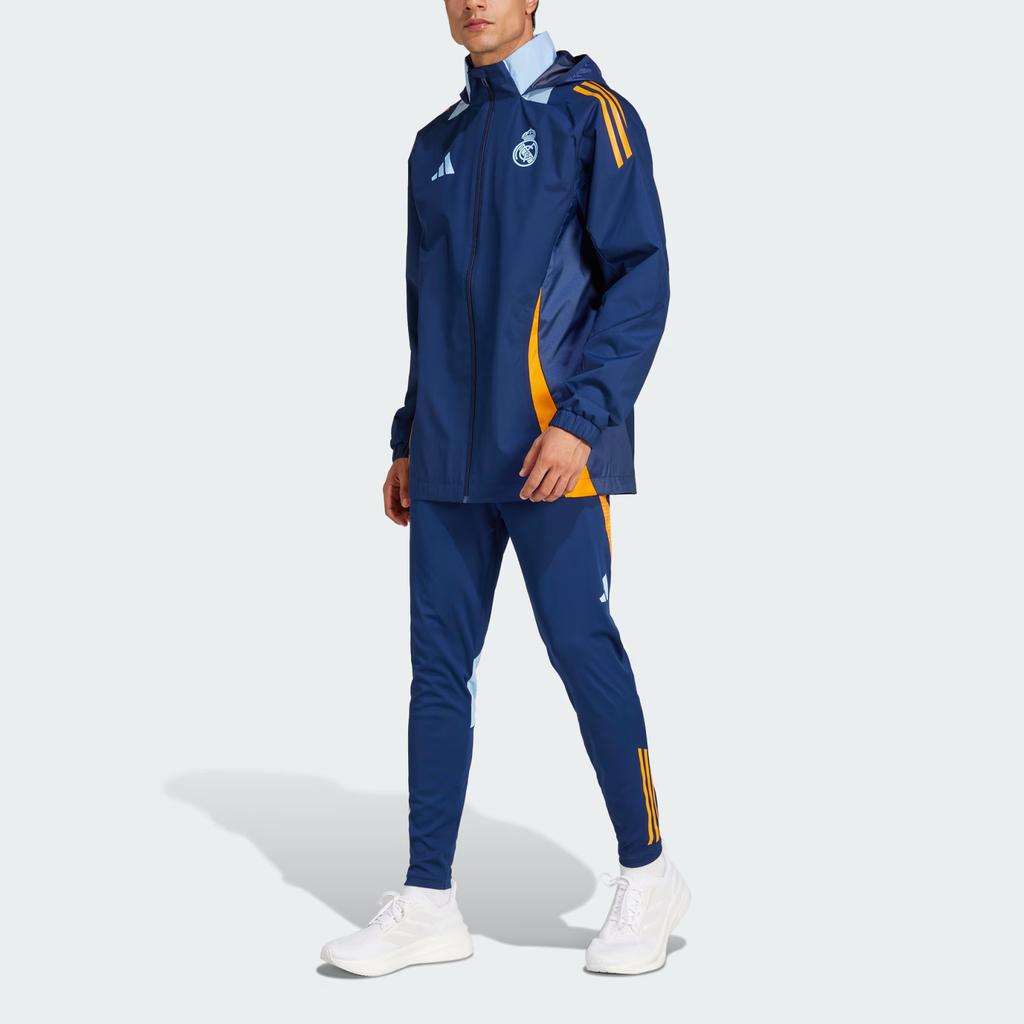 adidas Real Madrid Tiro 24 Kapuzen-Wasserfest-Reißverschluss-Langarmjacke Herren Jacken JE4204