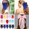 Large Double Layer Hair Bowknot Clip For Adults Teens Silky Ribbon Fabric Barrettes Metal Hairpin For Daily Styling