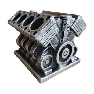 Organizator de birou precis pentru cilindri de motor Cadou pentru pasionații de mașini Suport pentru pix Rășină Artă decorativă