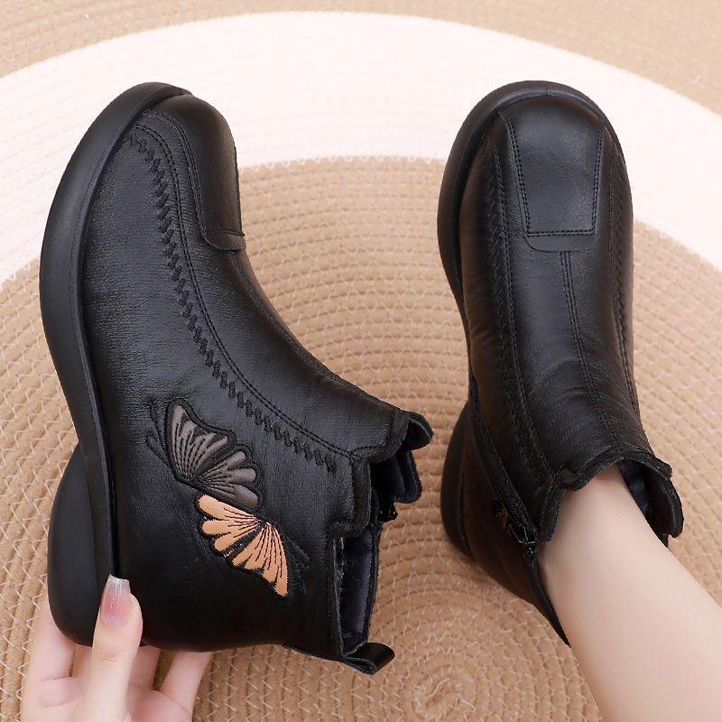 Winter velvet warm old north cloth shoes soft sole thickened women's shoes middle-aged and elderly mother shoes cotton boots the elderly cotton shoes