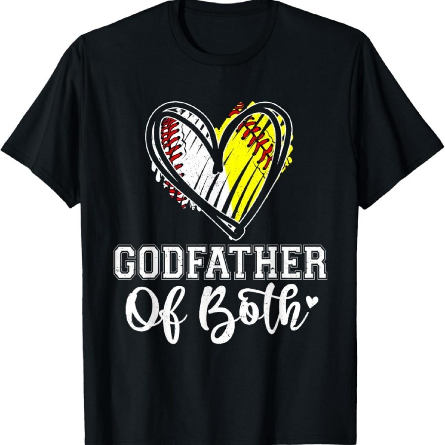 

Godfather Of Both Baseball Softball Godfather Fathers Day T-Shirt XXXXXL