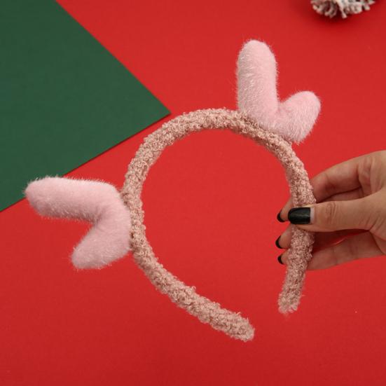 Christmas Headband Plush Reindeer Antlers Headband Holiday Costume Accessories for Christmas Party Favors Photo Booth Props