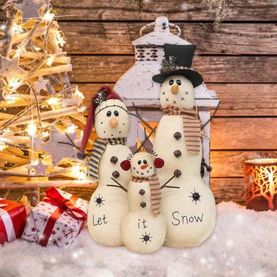 Christmas Snowman Doll Figurines Cute Collectible Versatile Ornament for Living Room
