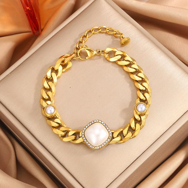 Korean Fashion Titanium Steel Diamond Inlaid Women's Luxury Bracelet