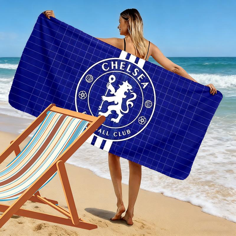 Chelsea F.C Print Beach Towel, Large Soft Quick Dry Towel for Beach Camping Swimming
