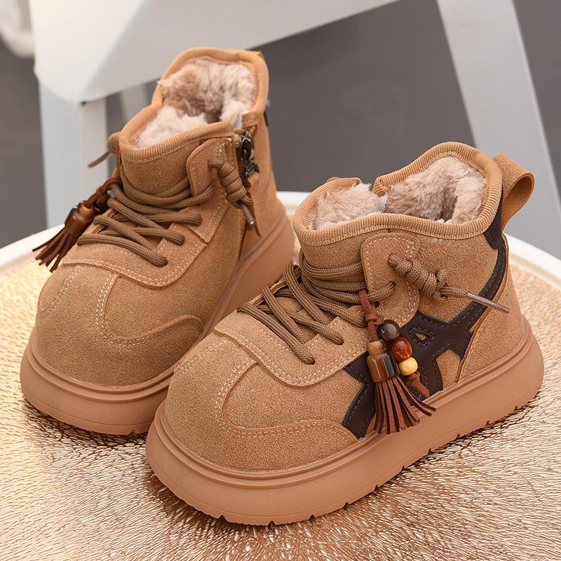 Girls' Fleece-Lined Snow Boots - Warm, Non-Slip, Winter 2025.