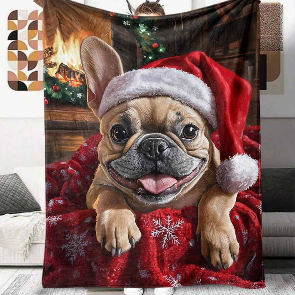 1Pc Cartoon Print Flannel Blanket, High Quality Comfortable for All Seasons, Home Decor, Warmth and Comfort, Perfect for Christmas Birthday Gift