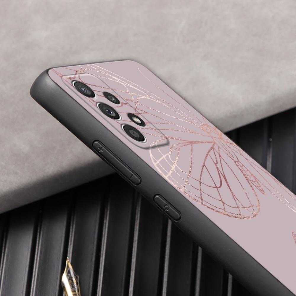 Pink Glitter Hearts Love Grass Leaf Phone Case For Samsung Galaxy A57 A56 A37 A55 A36 A26 A54 A52 A35 A34 A17 A16 A15 A07 Cover