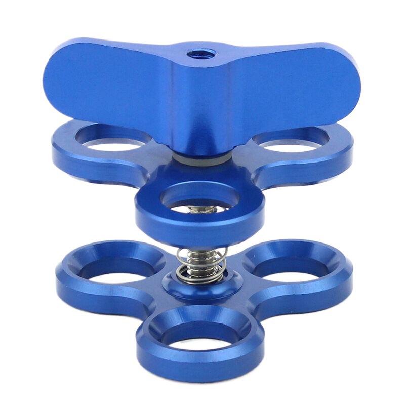 Triple Ball Clamp 3 Holes Underwater Arm Diving Bracket For Photography Torch Aluminum Diving Lights Ball Butterfly Clip Mount