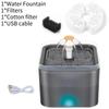 Water 2l Cat Fountain Pet Dog Led Drinking Bowl Automatic Dispenser Shape Cube