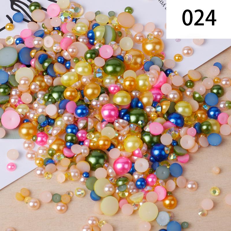 Yantuo 1000g Mixed Packaging Flat Back Pearls Resin Rhinestone Jelly Rhinestones Bulk Abs Loose Pearl for DIY Decoration