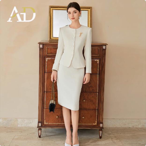 Frühling/Herbst Retro Rundhals Schlankheitsanzug: Professioneller Moderator/Ansager Festliche Kleidung