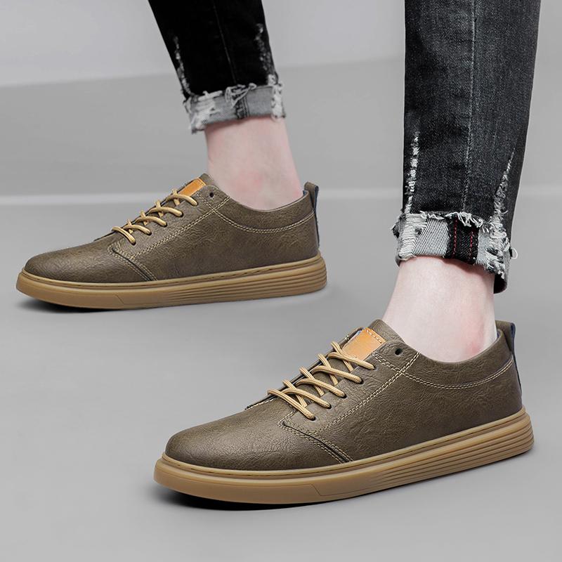 Autumn Genuine Leather Walking Shoes Mens Footwear Soft Leather Casual Board Shoes Flat Brand Designer Lace-Up Oxford Shoes
