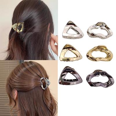 3pc European and American Silver Gold Color Geometric Hair Claw Clips for Women Girls Retro Hairpin Korean Hair Accessories