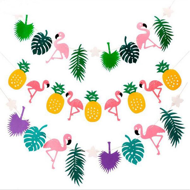 

Вытягивающий флаг, подвесной баннер, нетканый гавайский фон, товары для дня рождения, вечерние украшения с фламинго, летнее украшение