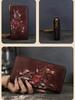 Johnature Genuine Leather Long Wallet Vintage Large Capacity Multi Card Animal Pattern Hand Purse