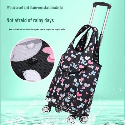 Carrito de Compras Plegable Portátil con Asa Telescópica