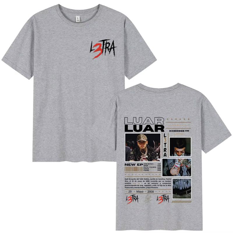 

Rapper Luar La L Music Album L3TRA T Shirts Unisex Women Hip Hop Fashion Short Sleeve Tshirts Vintage Oversized Streetwear Tshirt 4XL