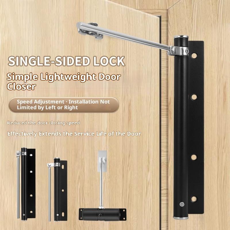 1Pc Lightweight Stainless Steel Automatic Door Closer Device Is Quiet And Suitable For Residential Use With Screw Accessories