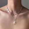 Retro Style White Crystal Bird Necklace - Elegant Women's Collarbone Chain Accessory