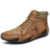 Fashion Comfortable Leather Casual Shoes For Men Lightweight and Durable Antiskid Flat Shoes For All Seasons Boots Men