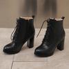 Women's high-heeled short boots autumn and winter new simple and comfortable thick-heeled large-size short boots
