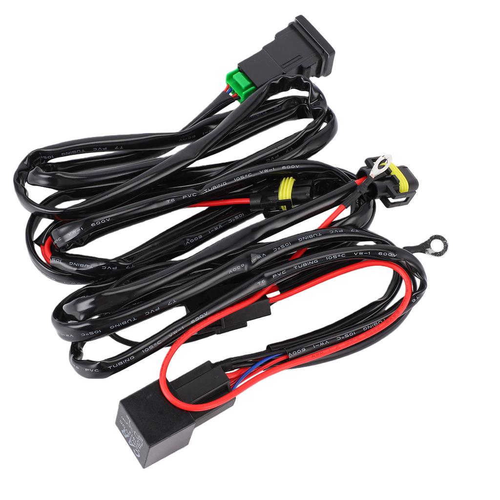 Relay Fog Lamps Socket Wire Connector 40A Heat Proof Waterproofing H11 Fog Light Relay Wiring Harness with Switch