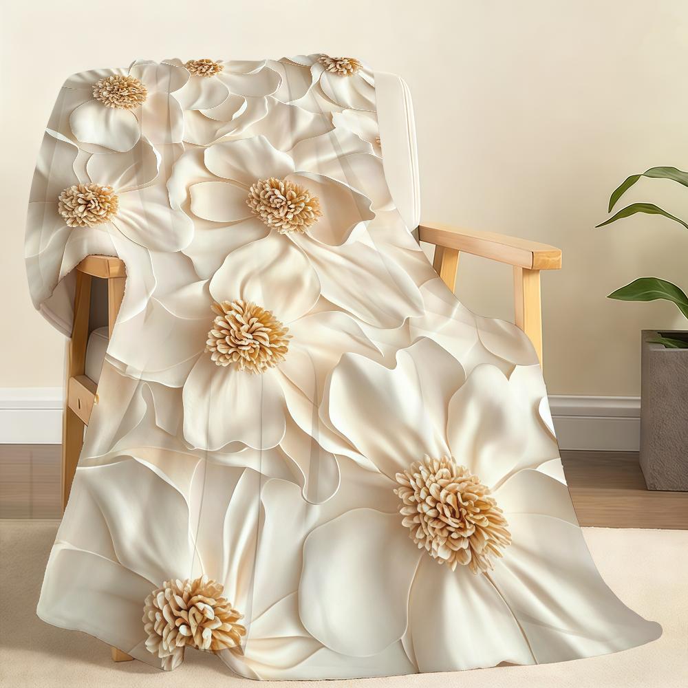 3D Floral Pattern Blanket Soft Throw Blanket for Home Bedroom Bed Sofa Picnic Travel Office Rest Cover Blanket Gift