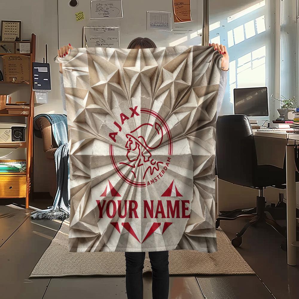 Custom Name Ajax Amsterdam2 Flannel Blanket, High Quality Comfortable for All Seasons, Home Decor, Warmth and Comfort