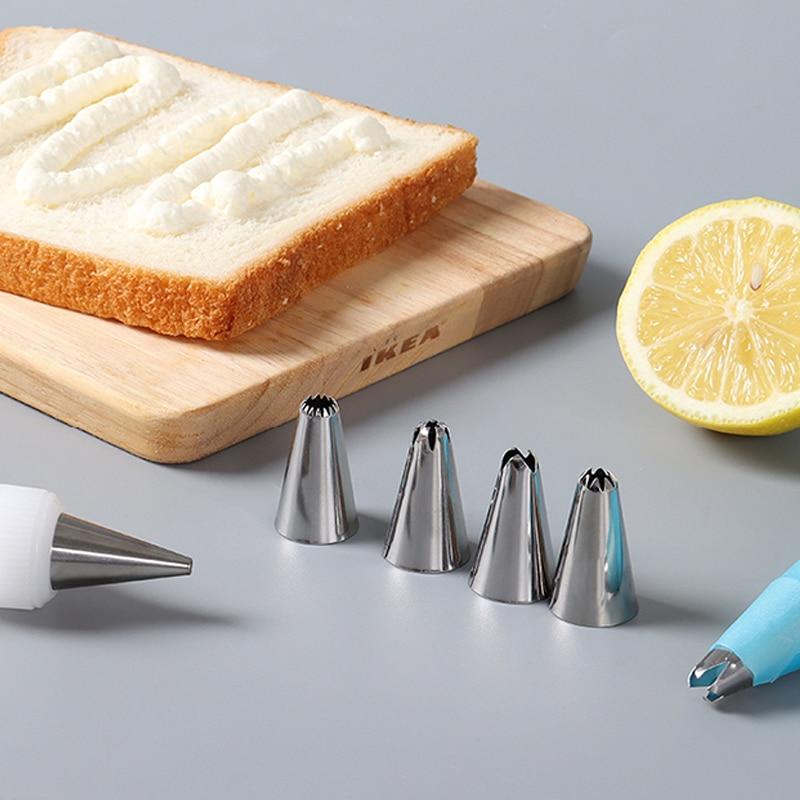 12pcs Cream Nozzle Sets Stainless Steel Cake Decorating Tip Icing Cake Decorating Cream Bag Kitchen Baking Tools Accessories