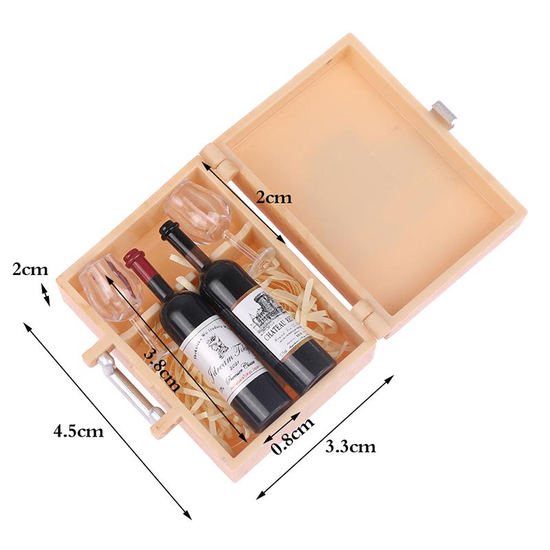 Miniature Food Play Doll House Simulation Red Wine Box Play House Scene Props Figure Accessories Model
