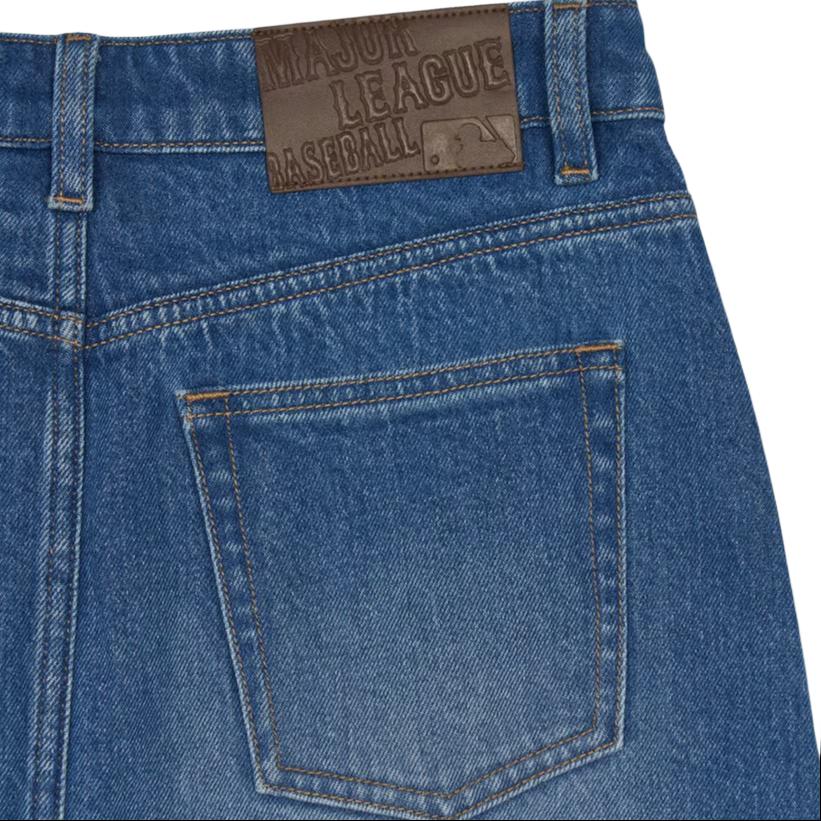 New MLB New York Yankees Denim Short Skirts Women's Blue 3FDSV0144-50INS