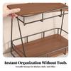 Two-Tier Desktop Storage Rack storageSaving Iron and Wood Shelf Organizer