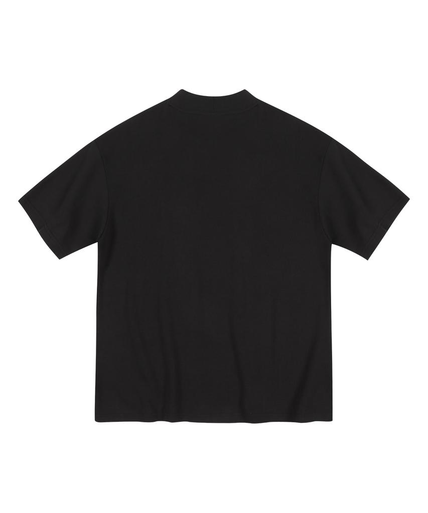 PRAIRIE Half-Neck Short-Sleeve T-Shirt (Black)