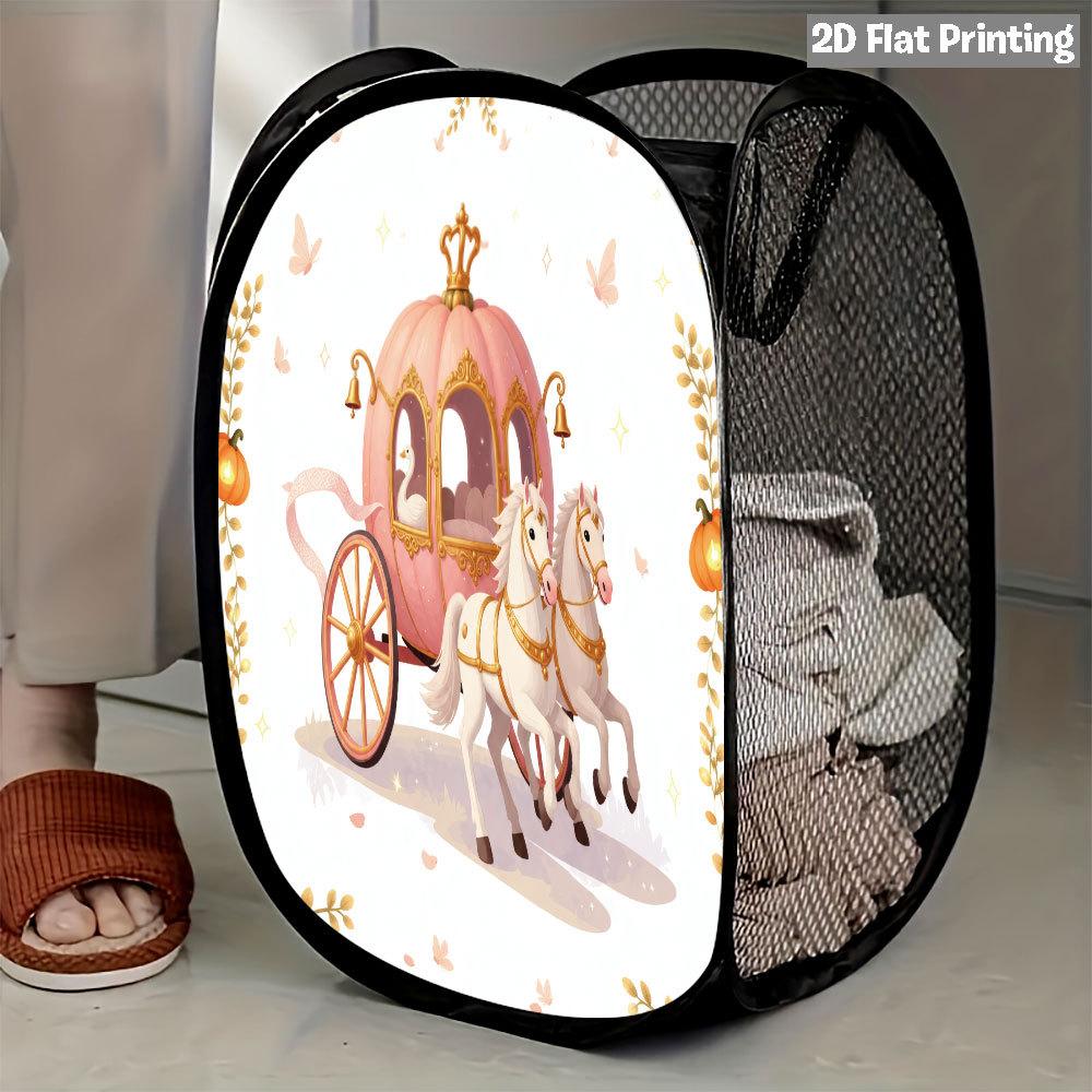 1Pcs Autumn Sunflower Pumpkin Series 6 Pop-Up Laundry Hamper Expandable Mesh Hamper Basket for Room Bedroom Bathroom Organization Contemporary Storage