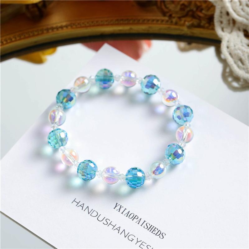 New creative blue sea crystal design sense niche girls many rules couple jewelry
