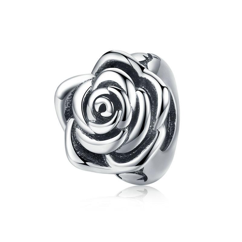 WOSTU 925 Silver Stopper Spacer Beads Cat Feather Round Charm Fit Bracelet Bangle DIY Jewelry Accessories
