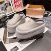 sponge cake thick-bottomed bag head half slippers outer wear women's new versatile small height increase casual slippers tide