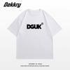 Large size fat MM American retro design letter short-sleeved T-shirt women's loose and thin versatile couple half-sleeved top