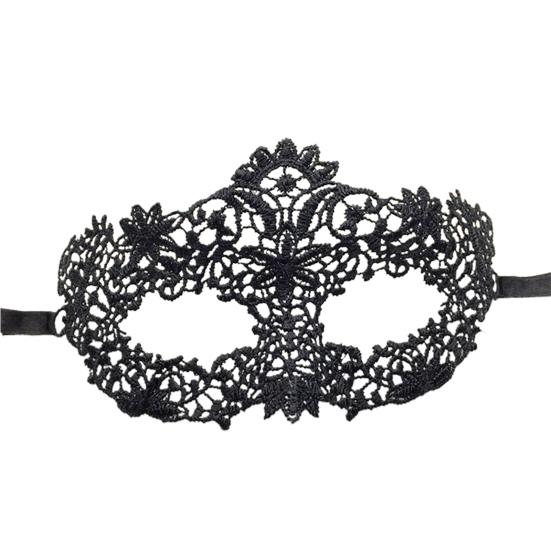 Krajková dutá černá oční maska různé styly maškarní oční maska halloweenské potřeby