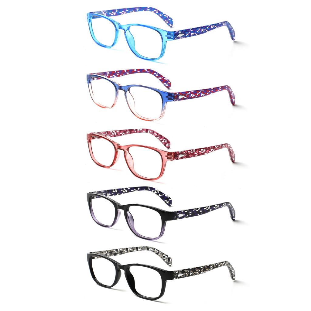 TUREZING Spring Hinge Reading Glasses for Women Men Rectangular Frame HD Lenses High Quality Prescription Eyewear