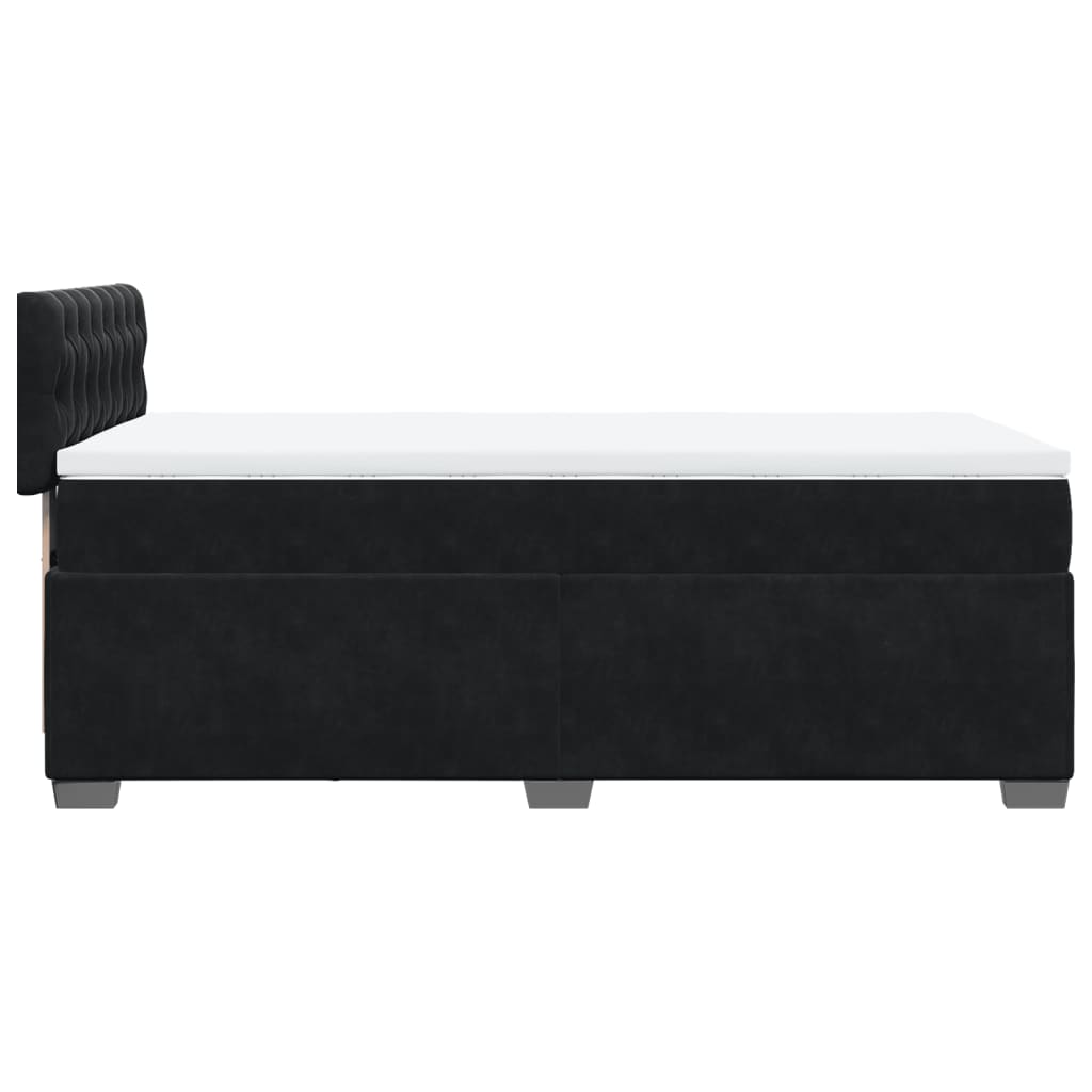 Box Spring Bed with Mattress Black 80 x 200 cm Velvet
