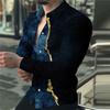Stylish Geometric Pattern Long Sleeve Shirt, Casual Men's Wear