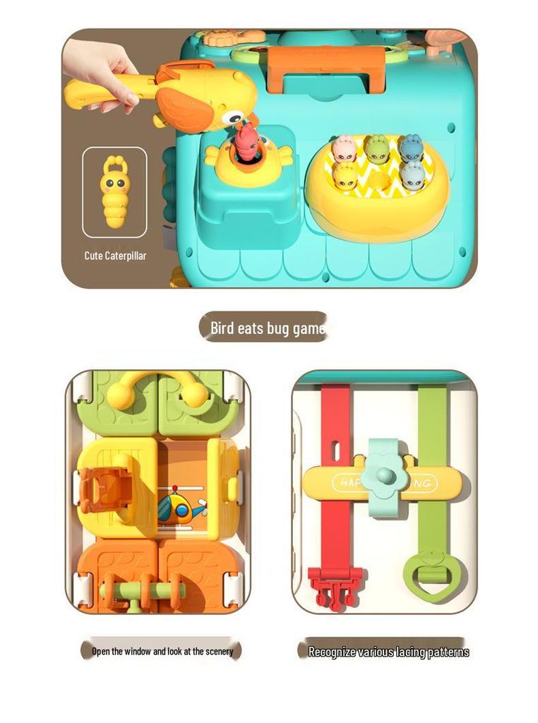 Kids' Six-Sided Activity Center: Early Learning Shape Recognition & Multi-Functional Game Box