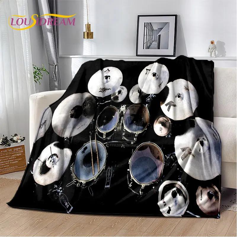 Bateri seti Müzik Aletleri Yumuşak Peluş Battaniye, Flanel Battaniye Atmak Battaniye Oturma Odası Yatak Odası Yatak Kanepe Piknik Örtüsü Çocuklar için