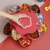 Petal Shape Rotating Candy Box Snack Nut Box Flower Candy Fruit Plate Food Storage Case Two Deck Dried Fruit Storage Organizer