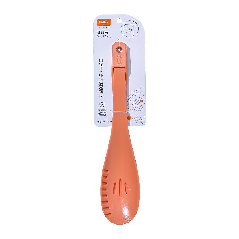 

High Temperature Resistant Silicone Food Tongs Kitchen Multi Purpose Hanging Wall Cooking Utensil Thickened BBQ Clip multifunctional orange